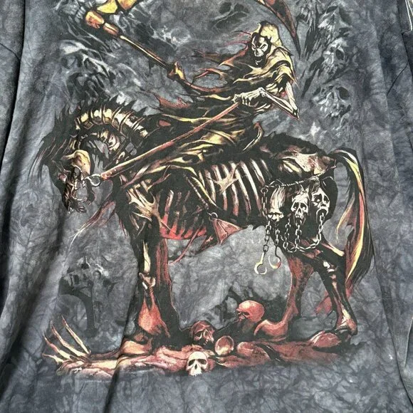 Vintage Reaper Grim Rider Graphic T-Shirt Men’s 2XL Oversized Vintage Dark Tee - Picture 3 of 10